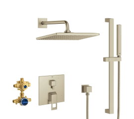 GROHE  29432EN0 Eurocube 2-Handle Pressure Balance Rainshower Bundle , Brushed Nickel InfinityFinishGROHE  29432EN0 Eurocube 2-Handle Pressure Balance Rainshower Bundle , Brushed Nickel InfinityFinish