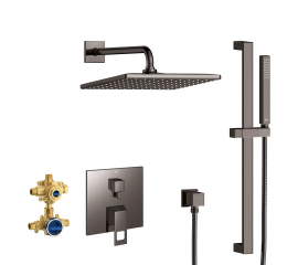 GROHE  29432A00 Eurocube 2-Handle Pressure Balance Rainshower Bundle , Hard GraphiteGROHE  29432A00 Eurocube 2-Handle Pressure Balance Rainshower Bundle , Hard GraphiteGROHE  29432A00 Eurocube 2-Handle Pressure Balance Rainshower Bundle , Hard Graphite