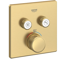 Grohe - 29141GN0 - GROHTHERM SMARTCONTROL Dual Function Thermostatic Valve Trim Brushed Cool Sunrise