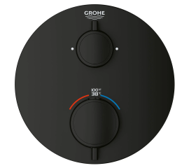 GROHE Grohtherm Two Handle Thermostatic Valve Trim in Matte Black, 241332430 