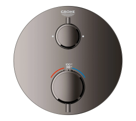 GROHE Grohtherm Two Handle Thermostatic Valve Trim in Hard Graphite
