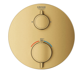 GROHE Grohtherm Dual Function 2-Handle Thermostatic Valve Trim, Brushed Cool Sunrise