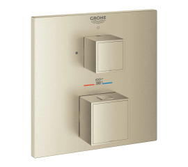 GROHE Grohtherm Two Handle Thermostatic Valve Trim in Brushed Nickel,24158EN0