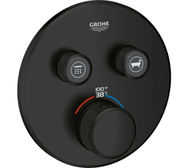 Grohe 291372430 GROHTHERM SMARTCONTROL Dual Function Thermostatic Valve Trim, Matte Black