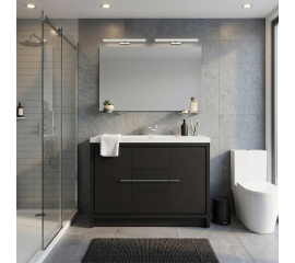 CBI Enna 48Inch Single Sink Bathroom Vanity, Matte Black