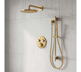 GROHE 29138GNO THERMOSTATIC 2 WAY SHOWER SET WITH HEADSHOWER AND HANDSHOWER  Brushed Cool Sunrise