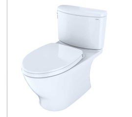 TOTO Nexus Two-Piece Elongated 1.28 GPF Universal Height Toilet with CEFIONTECT and SS124 SoftClose Seat, WASHLET+ Ready, Cotton White