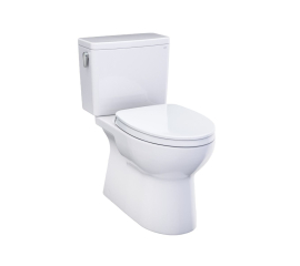 Toto MS472124CEFG#01 Glaston 1.28 GPF Two-Piece Elongated Universal Height Toilet with CEFIONTECT and SS124 SoftClose  Seat in Cotton White