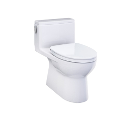 Toto MS672124CEFG#01 Redington 1.28 GPF One-Piece Elongated Universal Height Toilet with CEFIONTECT and SS124 SoftClose® Seat in Cotton White