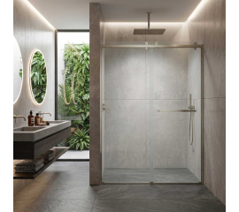 Scalar Semi-Frameless Double Sliding Shower Door, W60" x H76", Ultra Clear Low Iron Glass, Brushed Nickel