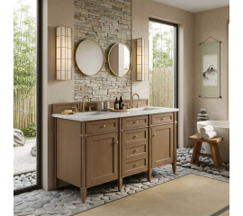 James Martin Vanities Brittany 60" Free Standing Double Basin Poplar Wood Vanity Set with Stone Composite Top and Rectangular SinksJames Martin Vanities Brittany 60" Free Standing Double Basin Poplar Wood Vanity Set with Stone Composite Top and Rectangular Sinks