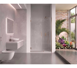 EVerest Frameless Hinged Frameless Shower Door, for Opening W 47" - 48" x H 78",3/8"-thick Clear Glass, W 28'' Door, Brushed Nickel Hardware