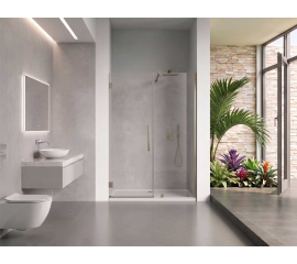 EVerest Frameless Hinged Frameless Shower Door, for Opening W 59" - 60" x H 78",3/8"-thick Clear Glass, W 28'' Door, Brushed Nickel Hardware