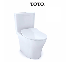 TOTO Aquia IV 0.9 / 1.28 GPF Dual Flush Two Piece Elongated Toilet with Push Button Flush - Seat Included