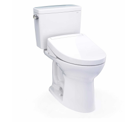 TOTO Drake Washlet+ Two-piece Elongated 1.28 GPF Universal Height Tornado Flush Toilet With S5 Bidet Seat, 12 Inch Rough-in