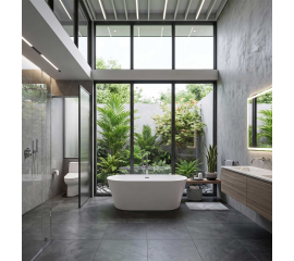 Oasis Acrylic Freestanding Soaking Bathtub  59" x 31.5"