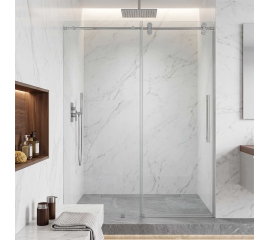 Segovia Frameless Single Sliding Shower Door W60" x H78",Ultra Clear 3/8" Glass, Chrome Hardware