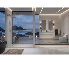 Sorene Frameless Double Sliding Shower Door, W60" x H78", Brushed Nickel, 3/8" Ultra Clear Low Iron Glass,Soft Closing