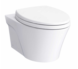 TOTO AP Wall Mounted Elongated Chair Height Toilet Bowl Only with Washlet+ and CeFiONtect - Less Seat