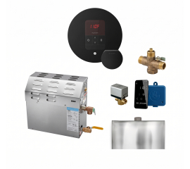 Mr Steam MS 9 kW (9000 W) Steam Shower Generator Package with Round iTempo Control and Accessories
