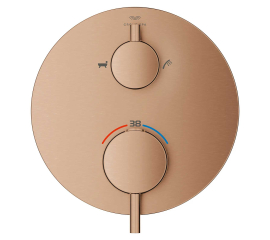 Grohe Atrio New Two Function Thermostatic Valve Trim Only with Dual Lever Handles, Integrated Diverter, and Volume Control - Less Rough In 24361DL0