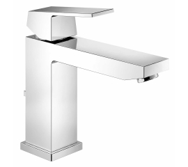 Grohe Eurocube 1.2 GPM Single Hole Bathroom Faucet with SilkMove, StarLight, EcoJoy, and QuickFix Technologies - Includes Drain Assembly