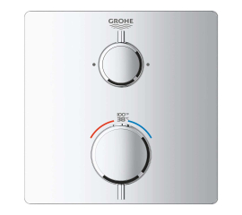 Grohe 24111000  Grohtherm Thermostatic Valve Trim Only with Dual Lever Handles and Volume Control - Less Rough In