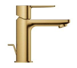 Grohe Lineare 1.2 GPM Single Hole Bathroom Faucet with StarLight, SilkMove, EcoJoy, and QuickFix Technologies - Includes Pop-Up Drain Assembly , Brushed Cool Sunrise
