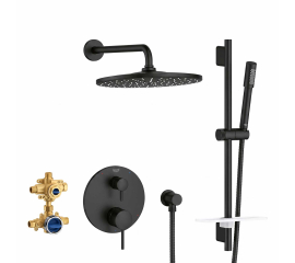 Grohe Timeless 294302430 2-Handle Pressure Balance Rainshower Bundle GROHE Matte BlackGrohe Timeless 294302430 2-Handle Pressure Balance Rainshower Bundle GROHE Matte Black