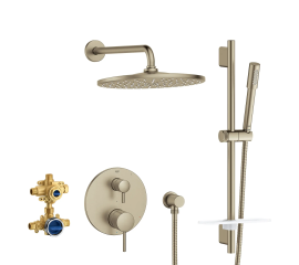Grohe Timeless 29430EN0 2-Handle Pressure Balance Rainshower Bundle Brushed Nickel Finish