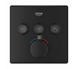 GROHE-291422430 GROHTHERM SMARTCONTROL THIPLE FUNCTION THERMOSTATIC VALLE TRIM Matte Black
