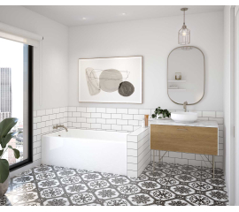MAAX Rubix 6030 Acrylic Alcove Left-Hand Drain Bathtub in White