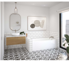 MAAX Rubix 6032 Acrylic Alcove Right-Hand Drain Bathtub in White