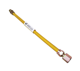 Yellow Polymer Coated Stainless Steel Tube 3/4" ID (1" OD) Connector with 3/4" MIP x 3/4" FIP Gas Flex Connector (24" Length x 3/4" ID)