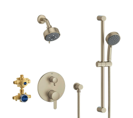 Grohe Cosmopolitan Pressure Balanced Shower System with Shower Head, Hand Shower, Slide Bar, Shower Arm, Hose, and Valve Trim 29429EN0