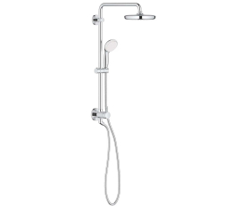 Grohe Retro-Fit 1.75 GPM Shower System with Single Function Rain Shower Head, Slide Bar, Multi Function Hand Shower, and 17-3/4" Swivel Shower Arm 26123001