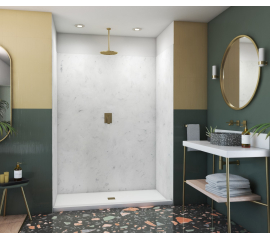 SK-366296 36 x 62 x 96 Swanstone Smooth Glue up Shower Wall Kit