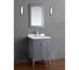 Martin 24" Solid Wood Single Bathroom Vanity in Charcoal Grey HM-001-24-WMSQ-CG