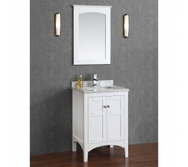 Martin 24" Solid Wood Single Bathroom Vanity in White HM-001-24-WMSQ-WT