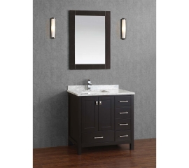 Vincent 36" Solid Wood Single Bathroom Vanity in Espresso HM-13001-36-WMSQ-ESP
