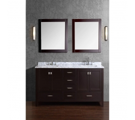 Vincent 60" Solid Wood Double Bathroom Vanity in Espresso HM-13001-60-WMSQ-ESP