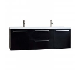 59" Wall Mounted Modern Double Vanity in Espresso TN-NT1500D-WG