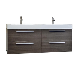 54" Modern Double-sink Vanity Set with Drawers  Grey Oak TN-B1380-GO