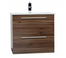 Nola 24.25" Wall-Mount Modern Bathroom Vanity Walnut TN-T600C-WN