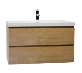 Angela 35.5" Wall-Mount Bathroom Vanity in Natural Oak TN-AG900-NO