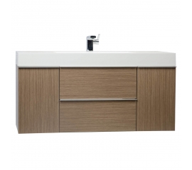 47.25"  Wall Mount Contemporary Bathroom Vanity  Light Oak RS-R1200-LOK