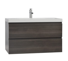 Angela 35.5" Wall-Mount Bathroom Vanity in Grey Oak TN-AG900-GO