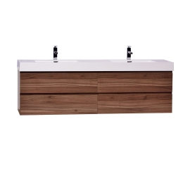 Angela 71" Contemporary Double Wall Mounted Walnut TN-AG1810-WN