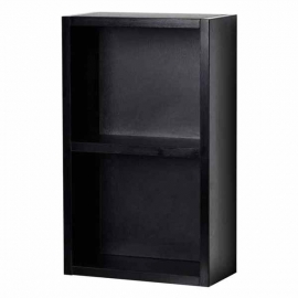12 Inch Linen Cabinet with Open Storage in Black TN-T690-SHELF-BK