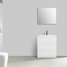 Edison 29.5" Single Bathroom Vanity Set in High Gloss White TN-ED750-HGW